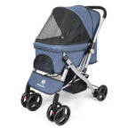 Foldable Cat Dog Stroller  Detachable  Easy Assembly Pet Travel Carrier W/Shock Absorption Folding Resistant